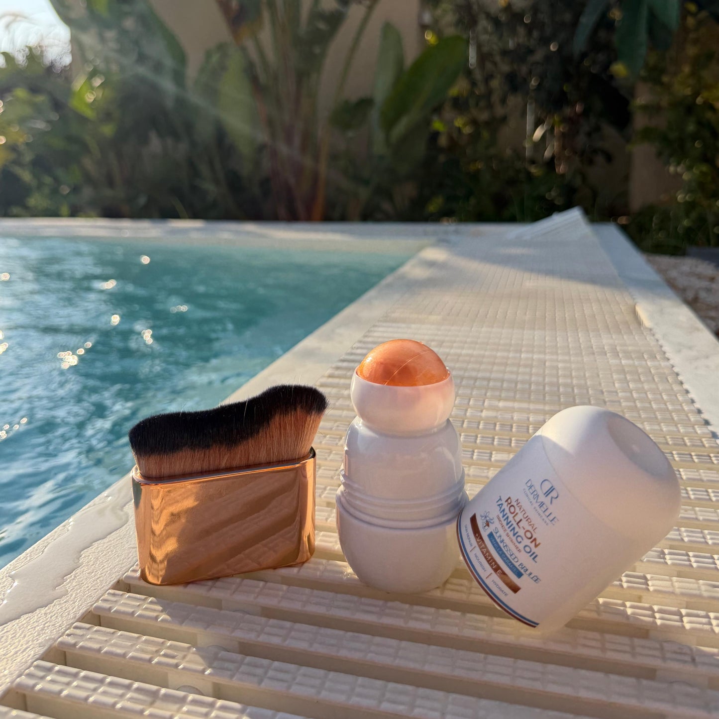 Roll-On Tanning Oil - Sunkissed Brulee + Body Brush